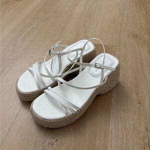 Top Shop White Espadrille Wedge Sandals